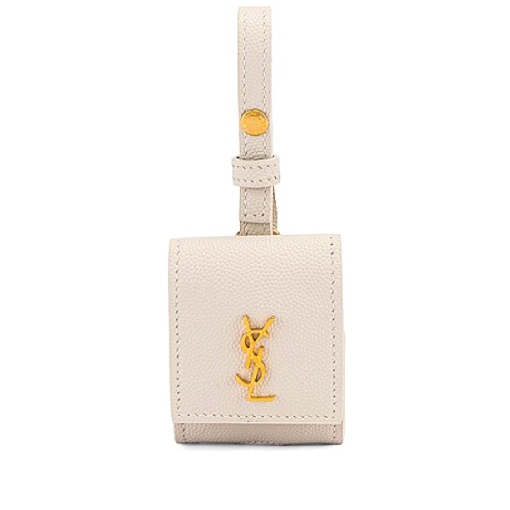 YSL Cream Leather AirPods Case NWT